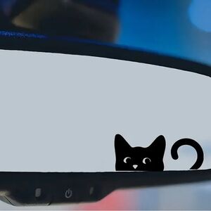 Black Cat 🐈‍⬛ Vinyl Mirror Sticker